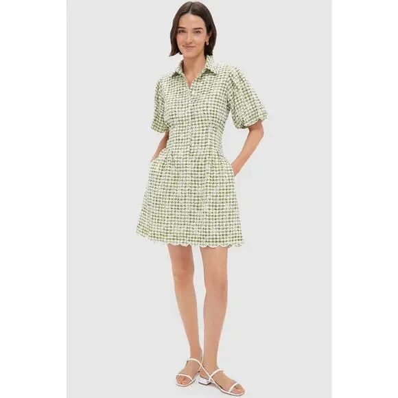 TUCKERNUCK Embroidered Floral Green Gingham Mini Delaney Dress Size XL NWT - threedaughtersproperties.com TUCKERNUCK Embroidered Floral Green Gingham Mini Delaney Dress Size XL NWT - threedaughtersproperties.com